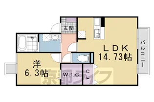 QUATRE FEUILLES 向日町【201号室】の間取り