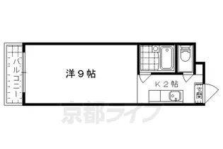 京都府京都市山科区勧修寺西金ケ崎【マンション】の間取り