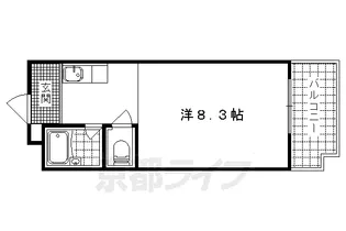 京都府京都市山科区勧修寺西金ケ崎【マンション】の間取り