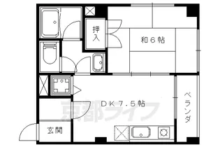 京都府京都市山科区勧修寺西金ケ崎【マンション】の間取り