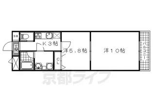 京都府京都市山科区西野櫃川町【マンション】の間取り