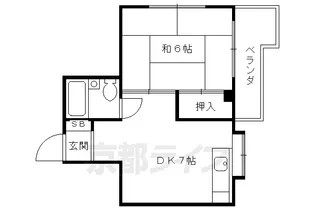 コーポサン【202号室】の間取り