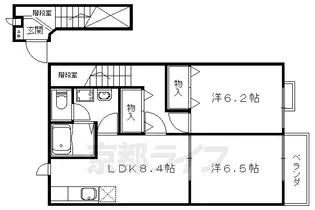 京都府京都市山科区小野御霊町【アパート】の間取り
