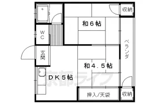 ブルーコート西野山【1-6号室】の間取り