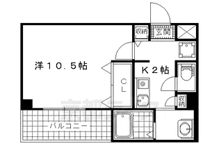 京都府京都市山科区竹鼻堂ノ前町【マンション】の間取り