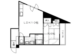 スカイコート勧修【303号室】の間取り