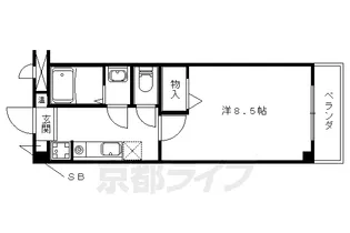 リファイン椥辻【202号室】の間取り