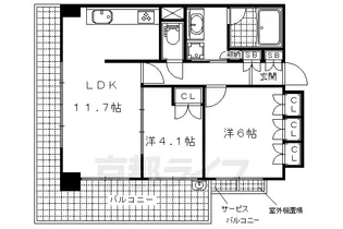 アメニティ山科駅前【3階】の間取り