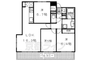アメニティ山科駅前【3階】の間取り