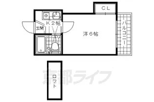 クリスタ山科【102号室】の間取り