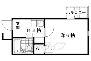 レオパレスRX山科【403号室】の間取り