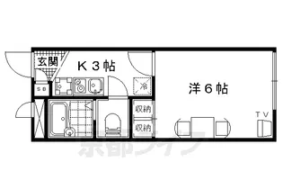 京都府京都市山科区勧修寺福岡町【アパート】の間取り