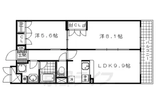 ヴェルデ山科【2階】の間取り