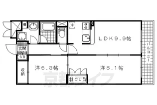 ヴェルデ山科【3階】の間取り