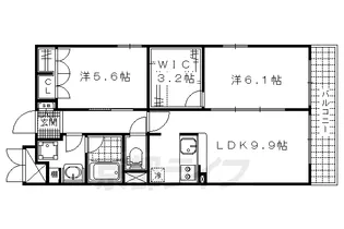 ヴェルデ山科【2階】の間取り