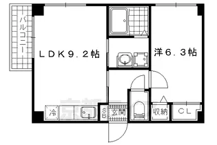 京都府京都市山科区安朱北屋敷町【マンション】の間取り