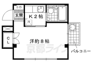 ラピスヤン東野【201号室】の間取り
