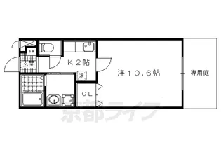 アルヴェール山科【106号室】の間取り