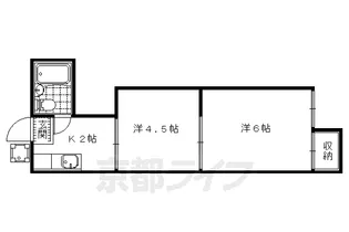 京都府京都市山科区西野山欠ノ上町【アパート】の間取り