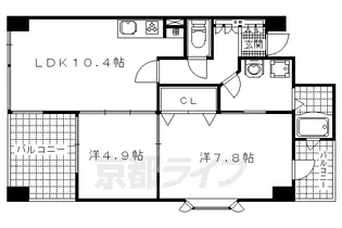ロータリーマンションパレ・ベルマリン【4階】の間取り