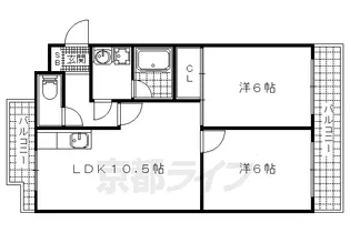 レイティー西大津1号館【303号室】の間取り