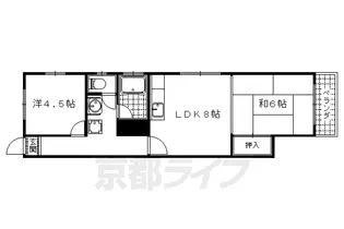 T・山極ハイツ【1F東号室】の間取り