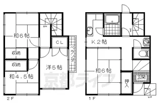 京都府京都市山科区小山谷田町【一戸建】の間取り