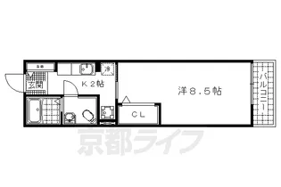 アンフィニ-唐崎A【1階】の間取り