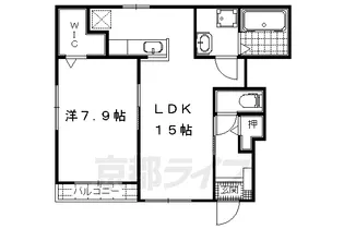 フルール・ド・クール【1階】の間取り