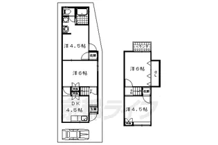 京都府京都市山科区川田山田【一戸建】の間取り