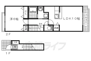 京都府京都市伏見区醍醐上ノ山町【アパート】の間取り