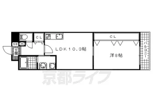 エリーフラッツ浜大津【0303号室】の間取り