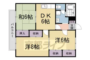 エステートピア瀬田 B棟【202号室】の間取り