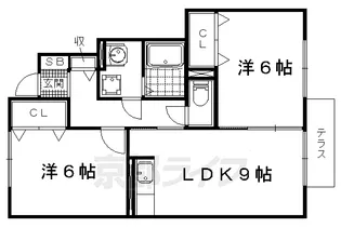 レイクアヴェニュー【1階】の間取り