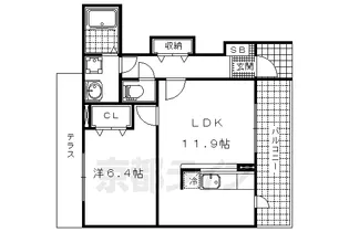 カーサスカイⅡ【1階】の間取り