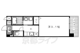シカタ シャンブレットⅡ【2階】の間取り
