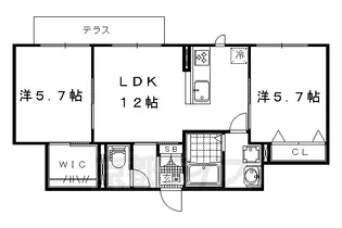 VILLA EAST【102号室】の間取り