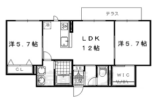 VILLA EAST【106号室】の間取り