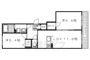 京都府京都市山科区音羽山等地【マンション】の間取り
