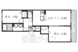 京都府京都市山科区音羽山等地【マンション】の間取り