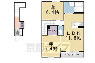 京都府京都市北区等持院南町【アパート】の間取り