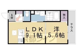 京都府京都市北区衣笠西馬場町【アパート】の間取り