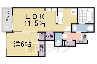 クラシオン ルガール【1階】の間取り