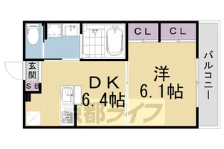 京都府京都市北区大北山原谷乾町【マンション】の間取り