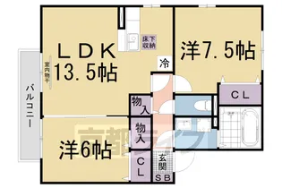 リビングタウン湖都ヶ丘Ⅱ B棟【203号室】の間取り