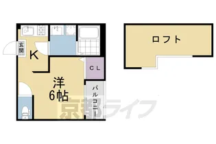 京都府京都市伏見区深草大亀谷西寺町【アパート】の間取り