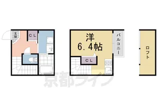 クレセント大亀谷【105号室】の間取り