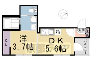ハーモニーテラス墨染【201号室】の間取り