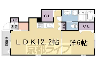 サンモルク西院【1階】の間取り