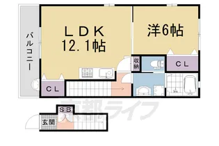 サンモルク西院【204号室】の間取り